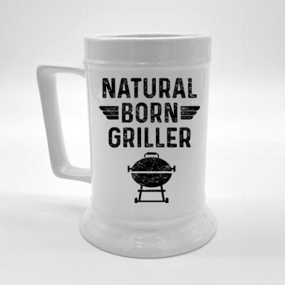 Natural Born Griller Barbecue Funny Bbq Great Gift Beer Stein