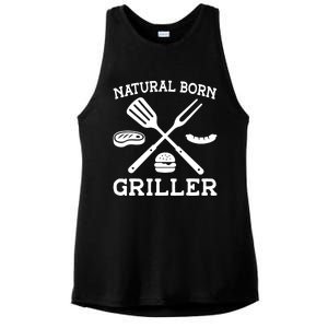 Natural Born Griller Grill Master Barbecue Party Steak Bbq Cool Gift Ladies PosiCharge Tri-Blend Wicking Tank