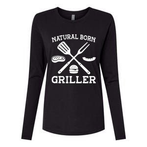 Natural Born Griller Grill Master Barbecue Party Steak Bbq Cool Gift Womens Cotton Relaxed Long Sleeve T-Shirt