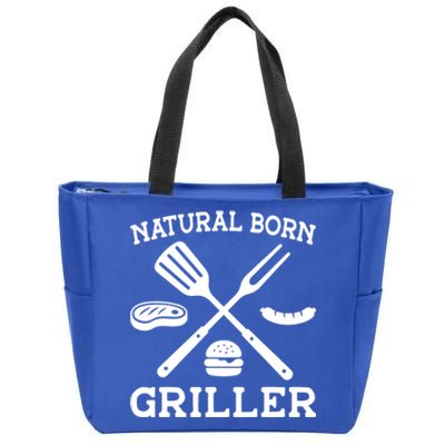 Natural Born Griller Grill Master Barbecue Party Steak Bbq Cool Gift Zip Tote Bag