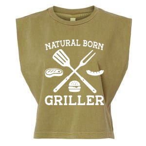 Natural Born Griller Grill Master Barbecue Party Steak Bbq Cool Gift Garment-Dyed Women's Muscle Tee