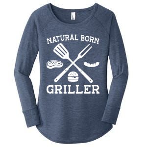 Natural Born Griller Grill Master Barbecue Party Steak Bbq Cool Gift Women's Perfect Tri Tunic Long Sleeve Shirt