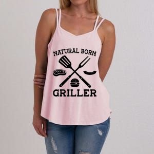 Natural Born Griller Grill Master Barbecue Party Steak Bbq Cool Gift Women's Strappy Tank