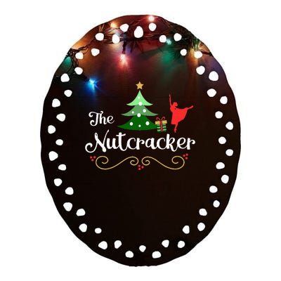 Nutcracker Ballet Gift For Girl Clara & Tree Nutcracker Ceramic Oval Ornament