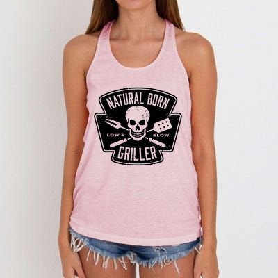 Natural Born Griller Bbq Lovers Women's Knotted Racerback Tank