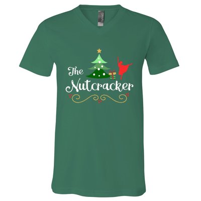 Nutcracker Ballet Gift For Clara & Tree Nutcracker V-Neck T-Shirt