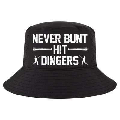 Never Bunt Hit Dingers Cool Gift Funny Baseball Cute Gift Cool Comfort Performance Bucket Hat