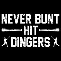 Never Bunt Hit Dingers Cool Gift Funny Baseball Cute Gift Impact Tech Backpack