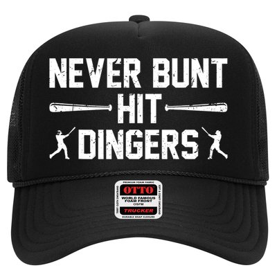 Never Bunt Hit Dingers Cool Gift Funny Baseball Cute Gift Hat