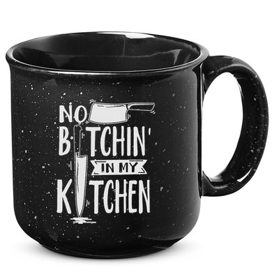 No Bitchin In My Kitchen Funny Executive Chef 15oz Campfire Ceramic Mug
