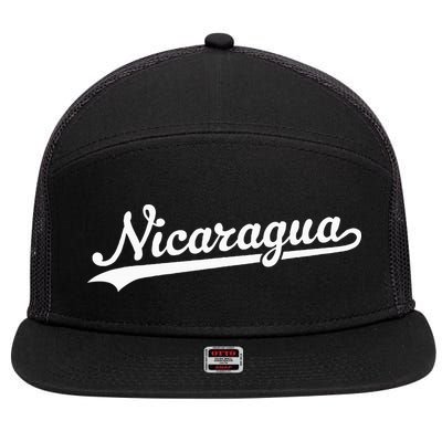 Nicaragua Baseball Jersey Script With Swoosh 7 Panel Mesh Trucker Snapback Hat