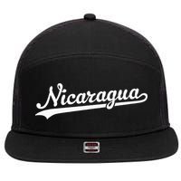 Nicaragua Baseball Jersey Script With Swoosh 7 Panel Mesh Trucker Snapback Hat