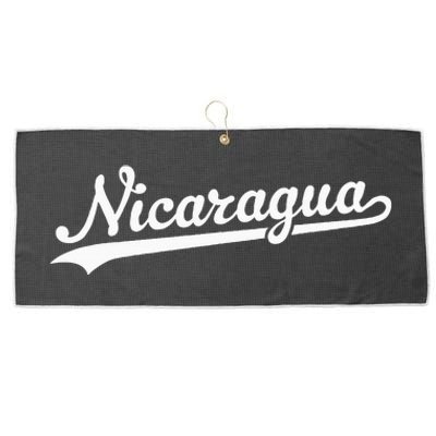 Nicaragua Baseball Jersey Script With Swoosh Large Microfiber Waffle Golf Towel