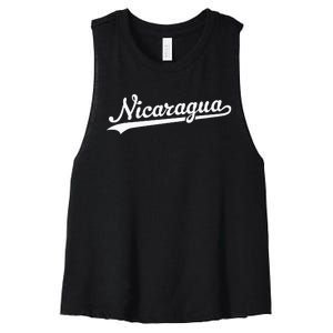 Nicaragua Baseball Jersey Script With Swoosh Women's Racerback Cropped Tank