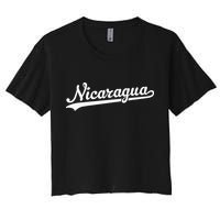 Nicaragua Baseball Jersey Script With Swoosh Women's Crop Top Tee