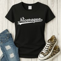 Nicaragua Baseball Jersey Script With Swoosh Womens T-Shirt