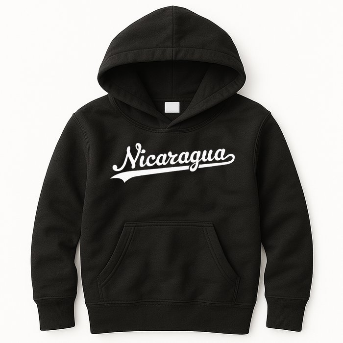 Nicaragua Baseball Jersey Script With Swoosh Kids Hoodie