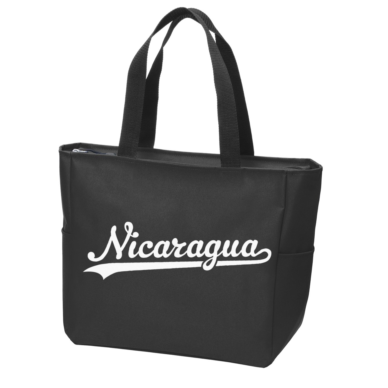 Nicaragua Baseball Jersey Script With Swoosh Zip Tote Bag