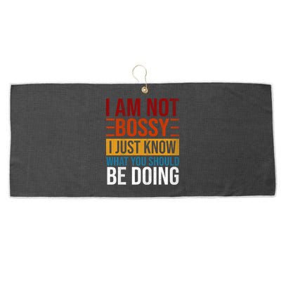 Not Bossy Just Know What I Should Be Doing Funny Sayings Large Microfiber Waffle Golf Towel