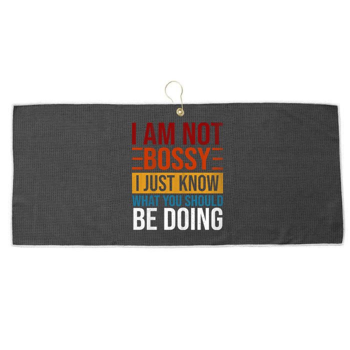Not Bossy Just Know What I Should Be Doing Funny Sayings Large Microfiber Waffle Golf Towel