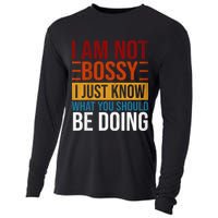 Not Bossy Just Know What I Should Be Doing Funny Sayings Cooling Performance Long Sleeve Crew