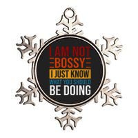 Not Bossy Just Know What I Should Be Doing Funny Sayings Metallic Star Ornament