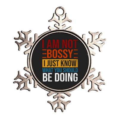 Not Bossy Just Know What I Should Be Doing Funny Sayings Metallic Star Ornament