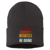 Not Bossy Just Know What I Should Be Doing Funny Sayings Sustainable Knit Beanie