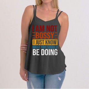 Not Bossy Just Know What I Should Be Doing Funny Sayings Women's Strappy Tank