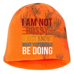 Not Bossy Just Know What I Should Be Doing Funny Sayings Kati - Camo Knit Beanie