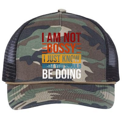 Not Bossy Just Know What I Should Be Doing Funny Sayings Retro Rope Trucker Hat Cap