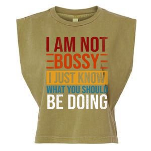 Not Bossy Just Know What I Should Be Doing Funny Sayings Garment-Dyed Women's Muscle Tee