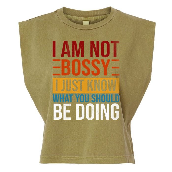 Not Bossy Just Know What I Should Be Doing Funny Sayings Garment-Dyed Women's Muscle Tee