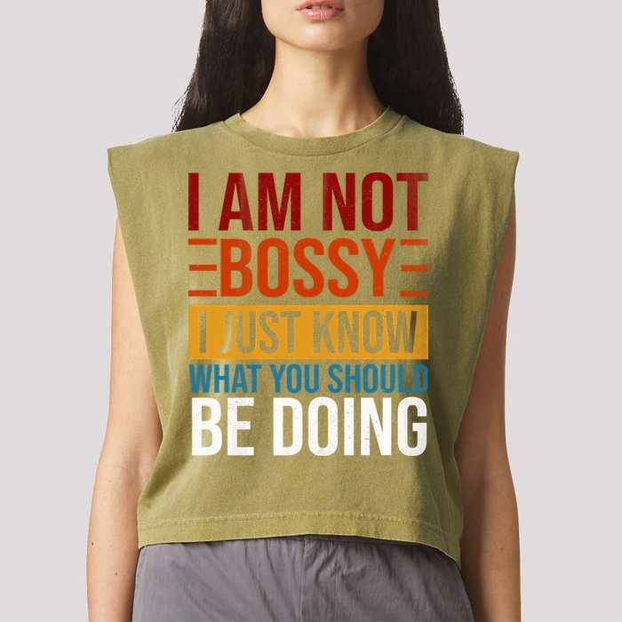 Not Bossy Just Know What I Should Be Doing Funny Sayings Garment-Dyed Women's Muscle Tee