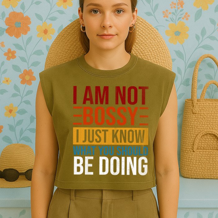 Not Bossy Just Know What I Should Be Doing Funny Sayings Garment-Dyed Women's Muscle Tee