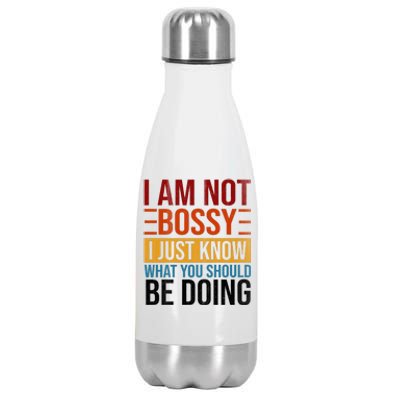 Not Bossy Just Know What I Should Be Doing Funny Sayings Stainless Steel Insulated Water Bottle