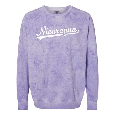 Nicaragua Baseball Jersey Script With Swoosh Colorblast Crewneck Sweatshirt