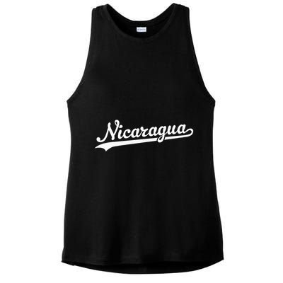 Nicaragua Baseball Jersey Script With Swoosh Ladies PosiCharge Tri-Blend Wicking Tank