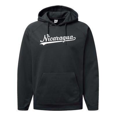 Nicaragua Baseball Jersey Script With Swoosh Performance Fleece Hoodie