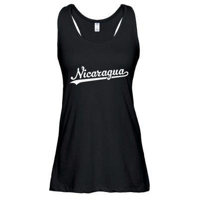 Nicaragua Baseball Jersey Script With Swoosh Ladies Essential Flowy Tank
