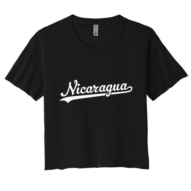 Nicaragua Baseball Jersey Script With Swoosh Crop Top