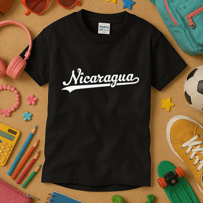 Nicaragua Baseball Jersey Script With Swoosh Kids T-Shirt