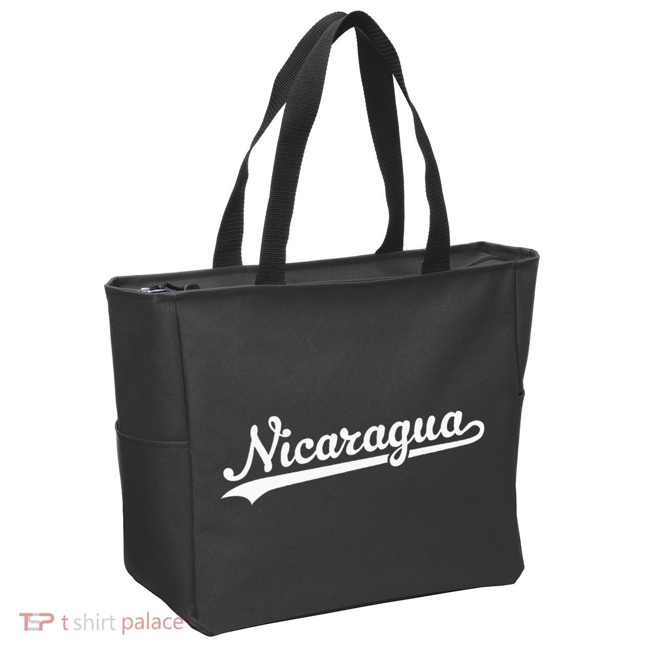 Nicaragua Baseball Jersey Script With Swoosh Zip Tote Bag