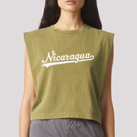 Nicaragua Baseball Jersey Script With Swoosh Garment-Dyed Women's Muscle Tee