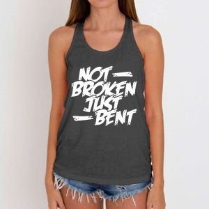 Not Broken Just Bent Relationship Damaged But Not Hopeless Women's Knotted Racerback Tank