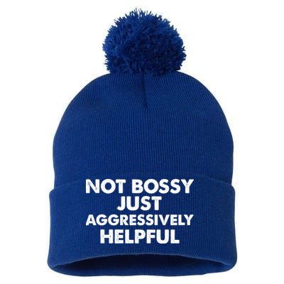 Not Bossy Just Aggressively Helpful Funny Pom Pom 12in Knit Beanie