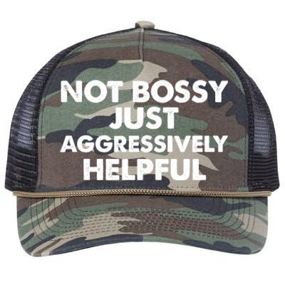 Not Bossy Just Aggressively Helpful Funny Retro Rope Trucker Hat Cap