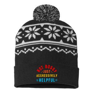 Not Bossy Just Aggressively Helpful Funny USA-Made Snowflake Beanie