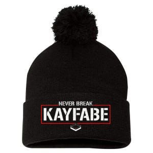 Never Break Kayfabe Pro Wrestling Pom Pom 12in Knit Beanie