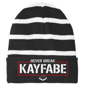 Never Break Kayfabe Pro Wrestling Striped Beanie with Solid Band